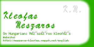 kleofas meszaros business card